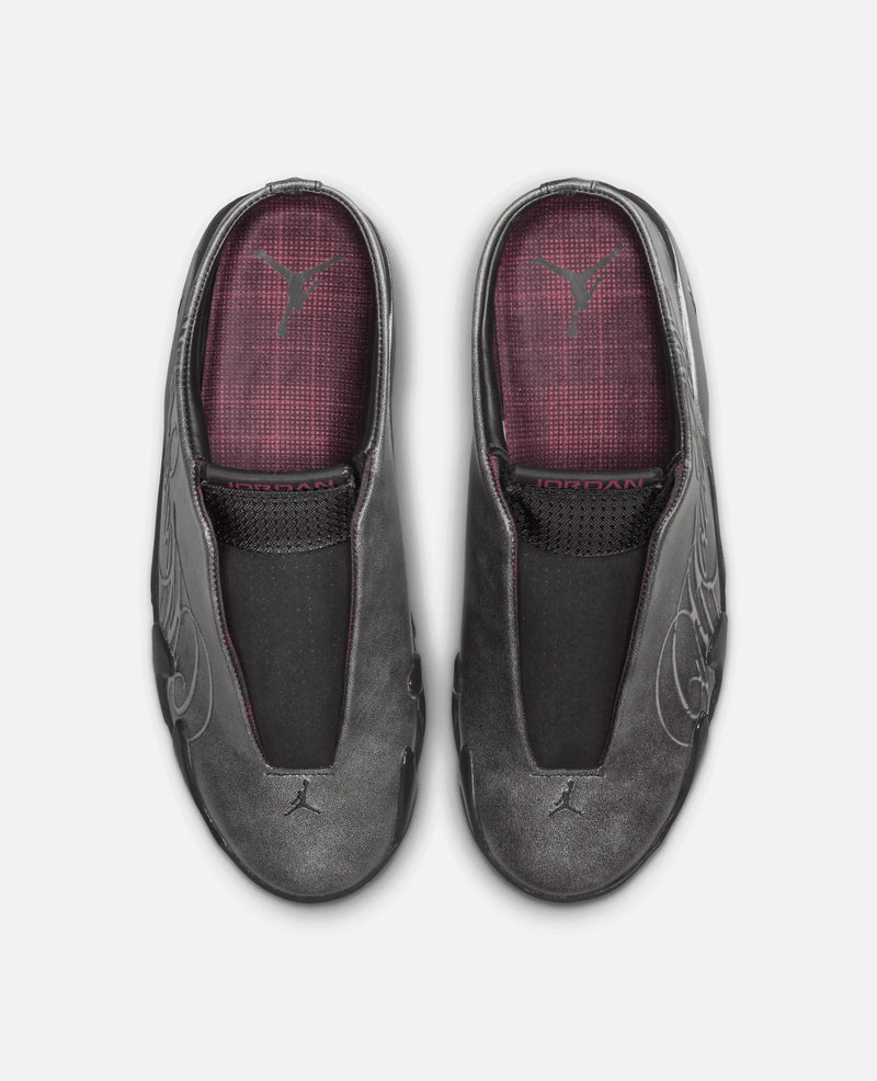 Nike Air Jordan 14 Retro Mule "Mowalola" (Black/metallic Silver-burnt red) Nike