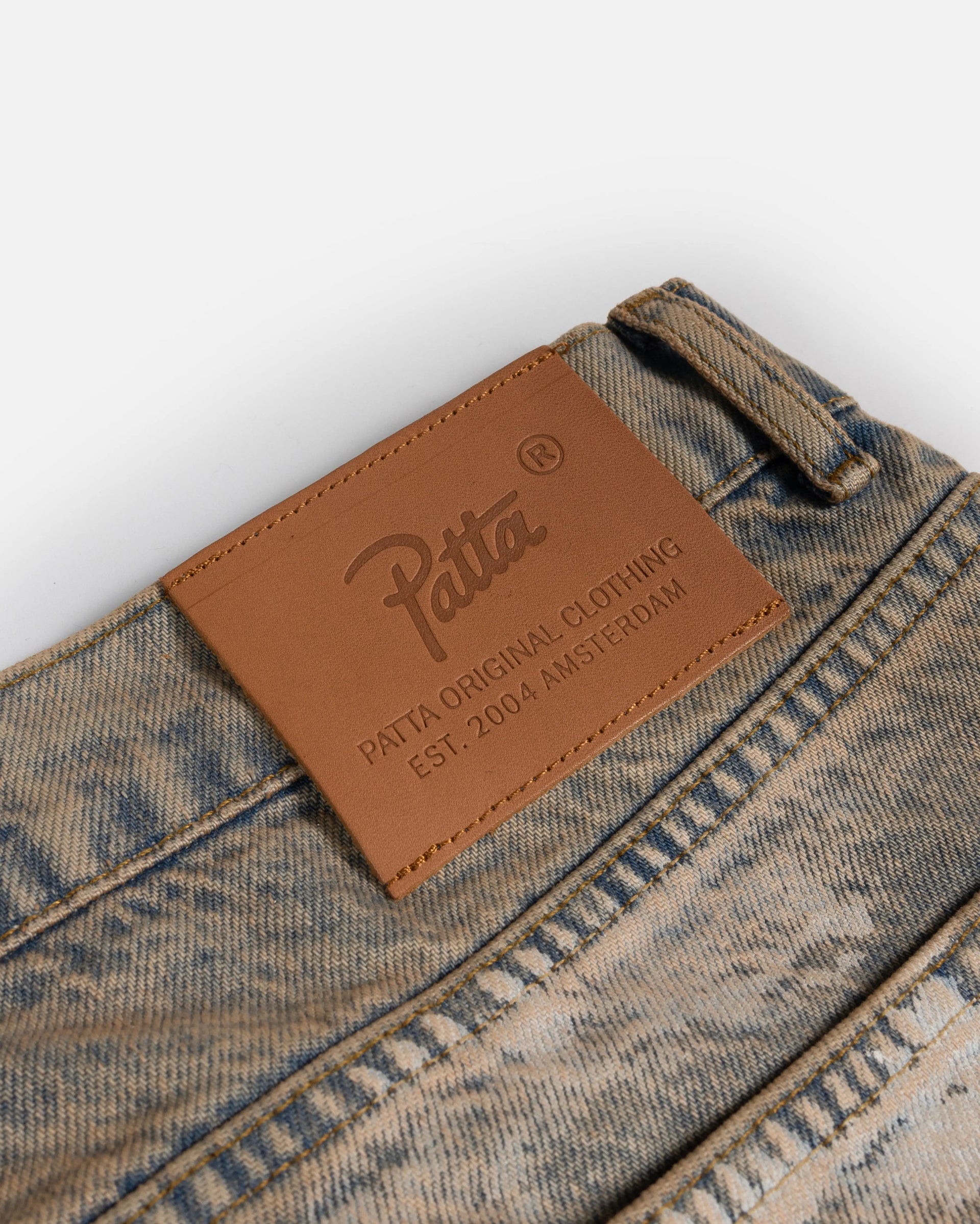 Patta Dirty Splatter Straight Leg Denim Pants (Sandwashed Light Blue Denim) Patta