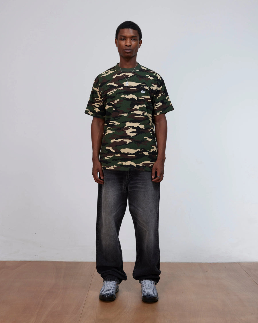 Patta Waffle Script Logo T-Shirt (Woodland Camo) Patta