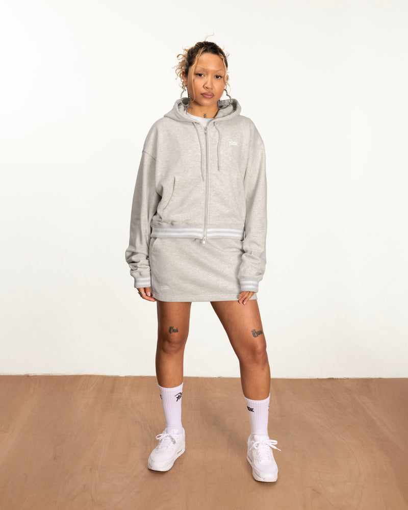 Patta Femme Lounge Zip-Up Hooded Sweater (Light Melange Grey)