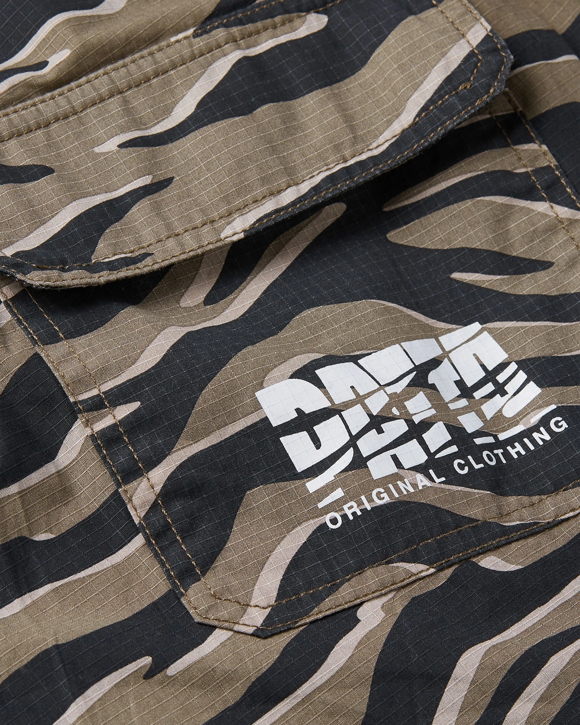 Patta Tiger Stripe Camo Cargo Ripstop Shorts (Multi) Patta