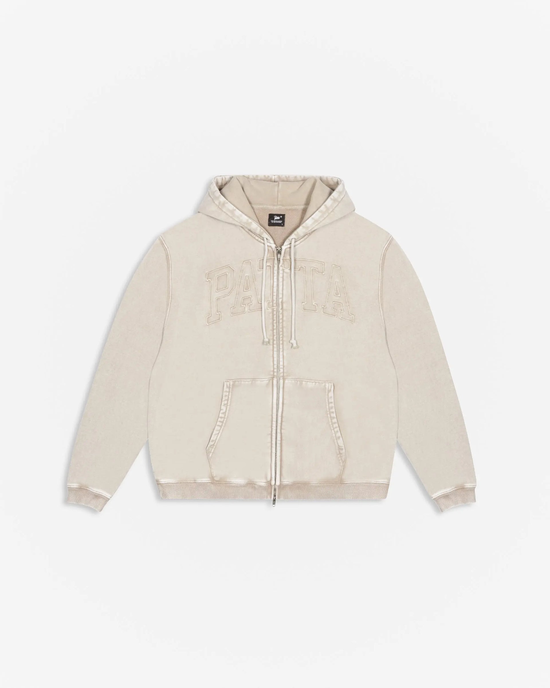 Patta Loopback Logo Zip Hooded Sweater (Irish Cream) Patta