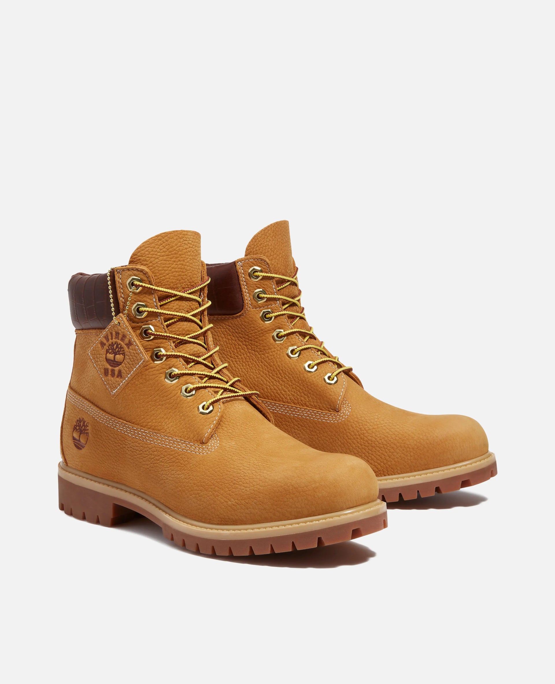 Avirex x Timberland Premium 6 INCH Lace Up Waterproof Boot (Wheat Nubuck/W MDBRN) Timberland